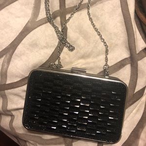 Black rhinestone clutch